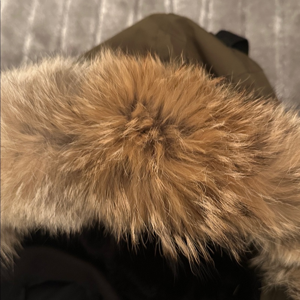 Canada Goose Women's Khaki Parka with Fur Hood - Picture 5 of 8